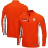 Men's Colosseum Orange Clemson Tigers OHT Military Appreciation Snow Cruise Raglan 1/4-Zip Jacket