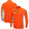 Men's Colosseum Orange Miami Hurricanes OHT Military Appreciation Snow Cruise Raglan 1/4-Zip Jacket