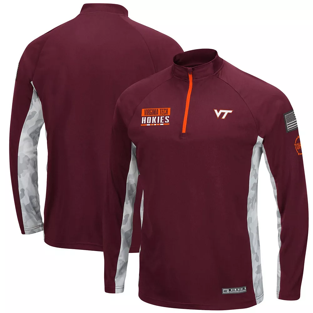 Men's Colosseum Maroon Virginia Tech Hokies OHT Military Appreciation Snow Cruise Raglan 1/4-Zip Jacket 2 Men's Colosseum Maroon Virginia Tech Hokies OHT Military Appreciation Snow Cruise Raglan 1/4-Zip Jacket - Image 2