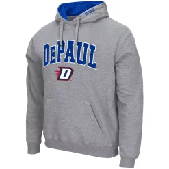 Men's Colosseum Heathered Gray DePaul Blue Demons Arch & Logo 3.0 Pullover Hoodie -Colosseum shop 5380583 ALT2