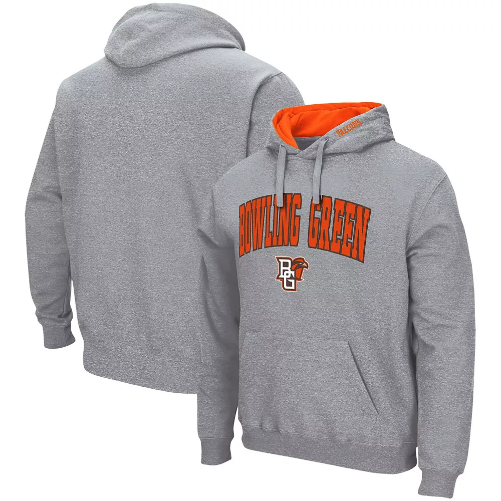 Men's Colosseum Heathered Gray Bowling Green St. Falcons Arch and Logo Pullover Hoodie 2 Men's Colosseum Heathered Gray Bowling Green St. Falcons Arch and Logo Pullover Hoodie - Image 2