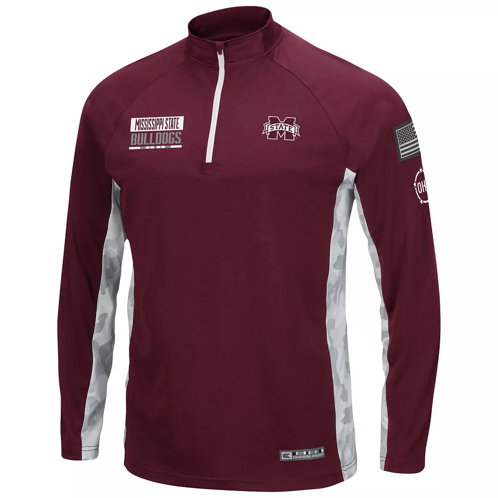 Men's Colosseum Maroon Mississippi State Bulldogs OHT Military Appreciation Snow Cruise Raglan 1/4-Zip Jacket 3 Men's Colosseum Maroon Mississippi State Bulldogs OHT Military Appreciation Snow Cruise Raglan 1/4-Zip Jacket - Image 3