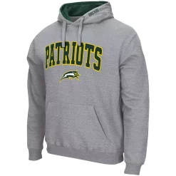 Men's Colosseum Heathered Gray George Mason Patriots Arch & Logo 3.0 Pullover Hoodie -Colosseum shop 5381264 ALT2