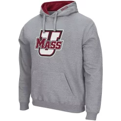 Men's Colosseum Heathered Gray UMass Minutemen Arch and Logo Pullover Hoodie -Colosseum shop 5381381 ALT2