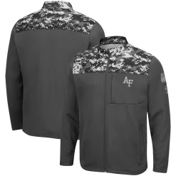 Men's Colosseum Charcoal Air Force Falcons OHT Military Appreciation Digi Camo Full-Zip Jacket