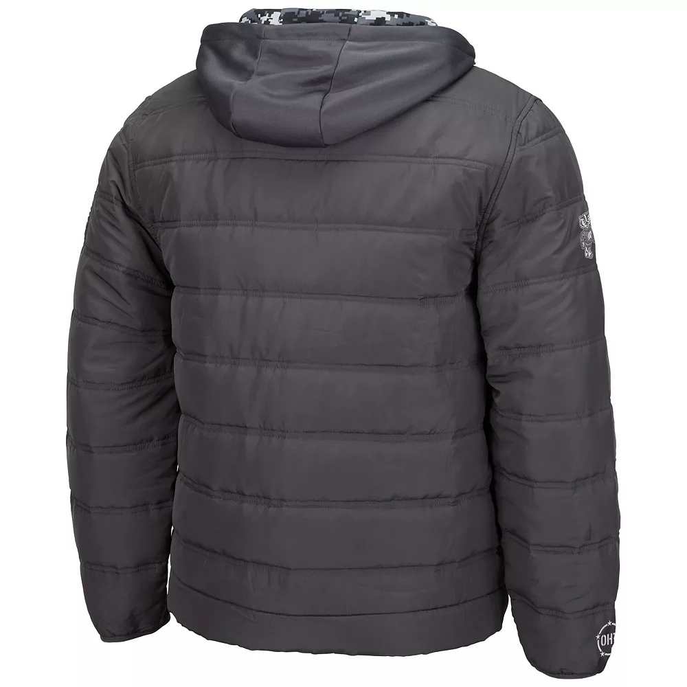 Men's Colosseum Charcoal Wisconsin Badgers OHT Military Appreciation Digital Camo Detail Full-Zip Puffer Jacket 4 Men's Colosseum Charcoal Wisconsin Badgers OHT Military Appreciation Digital Camo Detail Full-Zip Puffer Jacket - Image 4