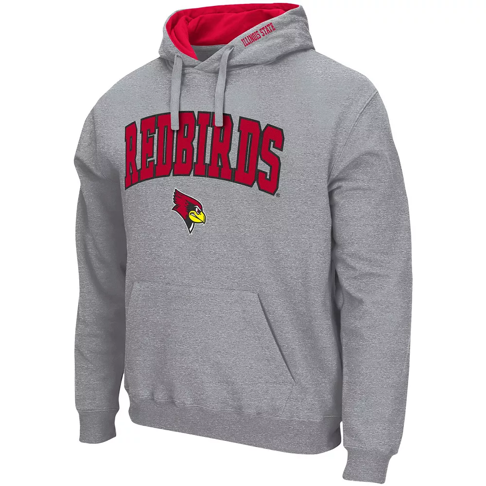 Men's Colosseum Heathered Gray Illinois State Redbirds Arch & Logo 3.0 Pullover Hoodie 3 Men's Colosseum Heathered Gray Illinois State Redbirds Arch & Logo 3.0 Pullover Hoodie - Image 3
