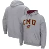 Men's Colosseum Heathered Gray Cent. Michigan Chippewas Arch and Logo Pullover Hoodie