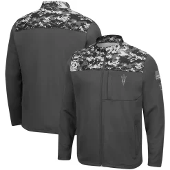 Men's Colosseum Charcoal Arizona State Sun Devils OHT Military Appreciation Digi Camo Full-Zip Jacket