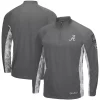 Men's Colosseum Gray/Camo Alabama Crimson Tide OHT Military Appreciation Swoop Quarter-Zip Jacket