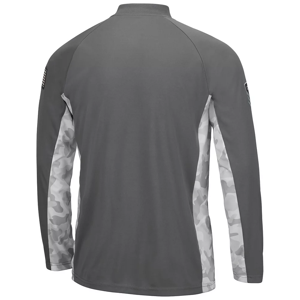 Men's Colosseum Gray/Camo Alabama Crimson Tide OHT Military Appreciation Swoop Quarter-Zip Jacket 3 Men's Colosseum Gray/Camo Alabama Crimson Tide OHT Military Appreciation Swoop Quarter-Zip Jacket - Image 3