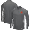 Men's Colosseum Gray/Camo Clemson Tigers OHT Military Appreciation Swoop Quarter-Zip Jacket