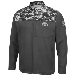 Men's Colosseum Charcoal Iowa Hawkeyes OHT Military Appreciation Digi Camo Full-Zip Jacket -Colosseum shop 5382588 ALT2
