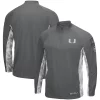 Men's Colosseum Gray/Camo Miami Hurricanes OHT Military Appreciation Swoop Raglan Quarter-Zip Jacket