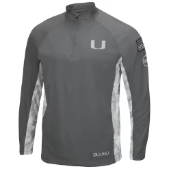 Men's Colosseum Gray/Camo Miami Hurricanes OHT Military Appreciation Swoop Raglan Quarter-Zip Jacket -Colosseum shop 5384290 ALT2