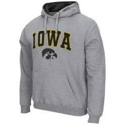 Men's Colosseum Heathered Gray Iowa Hawkeyes Arch & Logo 3.0 Pullover Hoodie -Colosseum shop 5384683 ALT2
