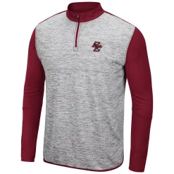 Men's Colosseum Heathered Gray/Maroon Boston College Eagles Prospect Quarter-Zip Jacket -Colosseum shop 5384826 ALT2