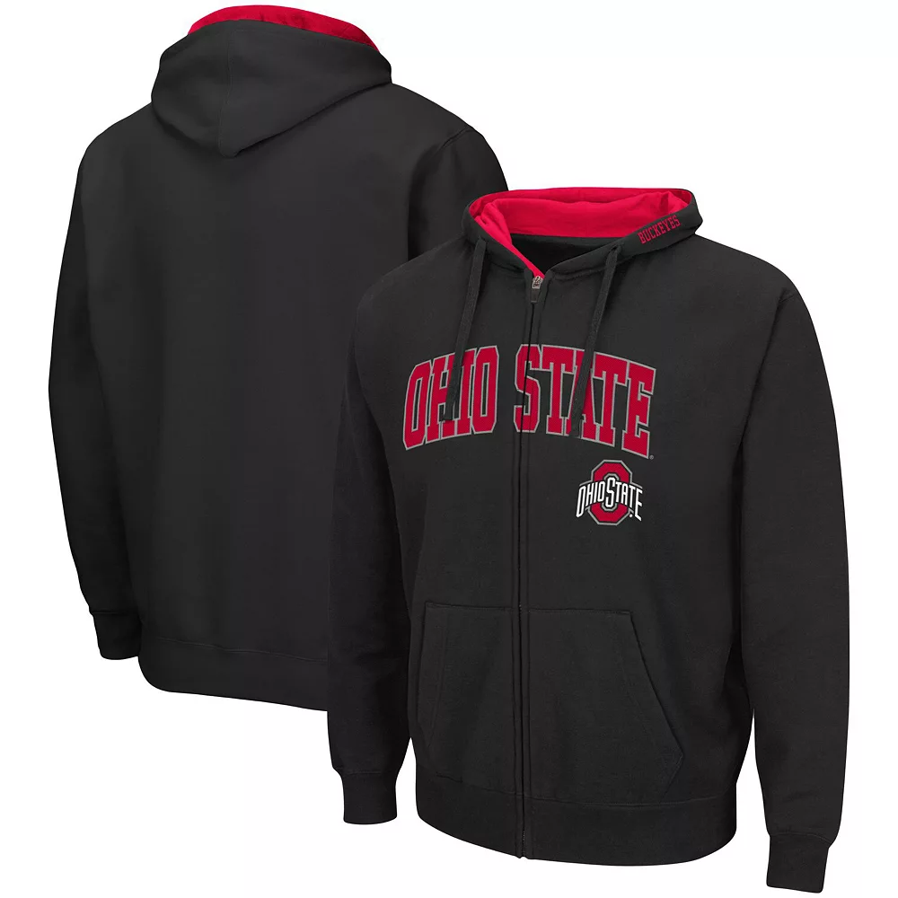 Men's Colosseum Black Ohio State Buckeyes Arch & Logo 3.0 Full-Zip Hoodie 1 Men's Colosseum Black Ohio State Buckeyes Arch & Logo 3.0 Full-Zip Hoodie