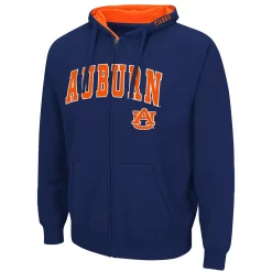 Men's Colosseum Navy Auburn Tigers Arch & Logo 3.0 Full-Zip Hoodie -Colosseum shop 5385280 ALT2