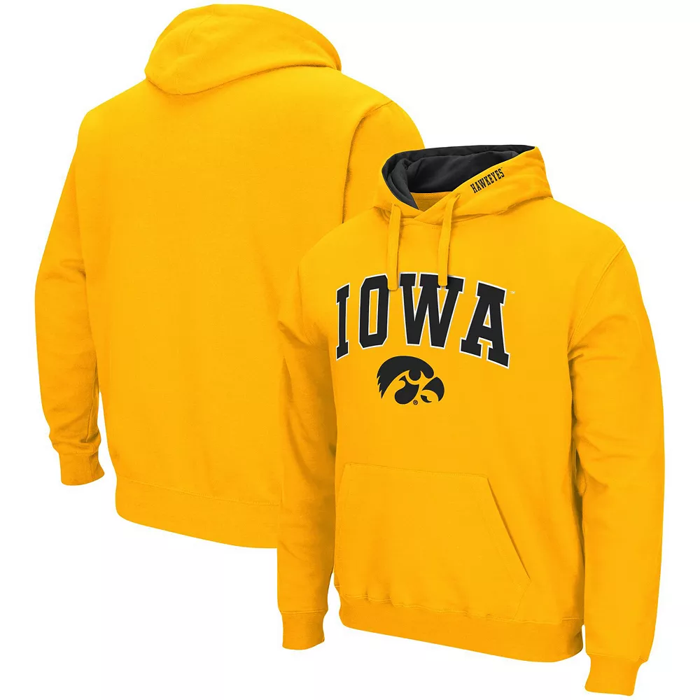 Men's Colosseum Gold Iowa Hawkeyes Arch & Logo 3.0 Pullover Hoodie 2 Men's Colosseum Gold Iowa Hawkeyes Arch & Logo 3.0 Pullover Hoodie - Image 2