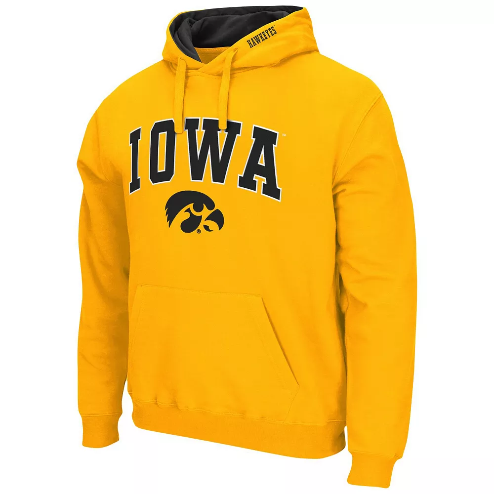 Men's Colosseum Gold Iowa Hawkeyes Arch & Logo 3.0 Pullover Hoodie 3 Men's Colosseum Gold Iowa Hawkeyes Arch & Logo 3.0 Pullover Hoodie - Image 3