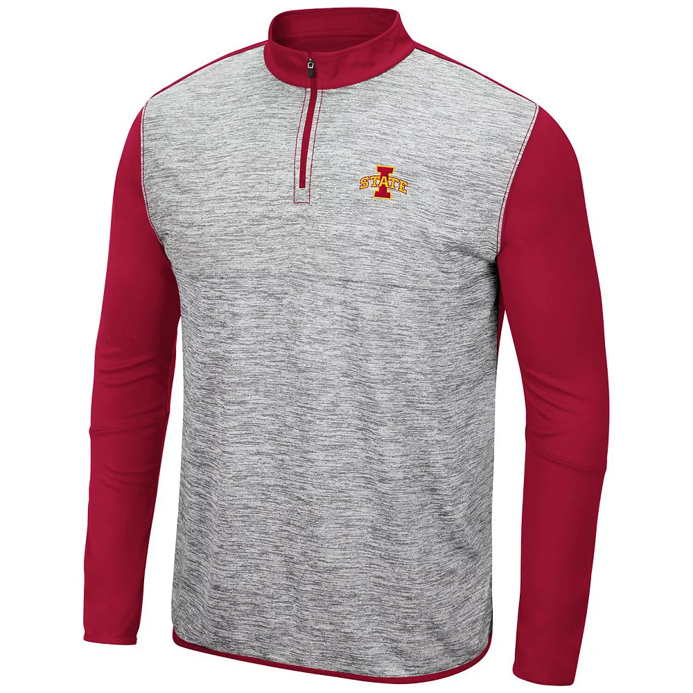 Men's Colosseum Heathered Gray/Cardinal Iowa State Cyclones Prospect Quarter-Zip Jacket 3 Men's Colosseum Heathered Gray/Cardinal Iowa State Cyclones Prospect Quarter-Zip Jacket - Image 3