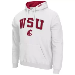 Men's Colosseum White Washington State Cougars Arch & Logo 3.0 Pullover Hoodie -Colosseum shop 5385534 ALT2