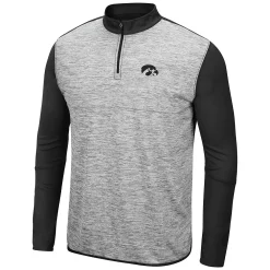 Men's Colosseum Heathered Gray/Black Iowa Hawkeyes Prospect Quarter-Zip Jacket -Colosseum shop 5385882 ALT2