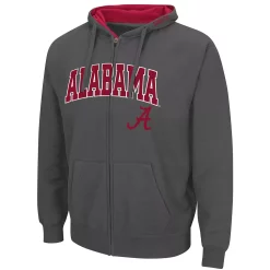 Men's Colosseum Gray Alabama Crimson Tide Arch & Logo 3.0 Full-Zip Hoodie -Colosseum shop 5385929 ALT2