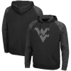 Men's Colosseum Black West Virginia Mountaineers Blackout 3.0 Tonal Raglan Pullover Hoodie