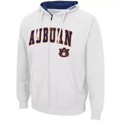Men's Colosseum White Auburn Tigers Arch & Logo 3.0 Full-Zip Hoodie -Colosseum shop 5386672 ALT2