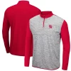 Men's Colosseum Heathered Gray/Red Houston Cougars Prospect Quarter-Zip Jacket