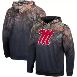Men's Colosseum Black Ole Miss Rebels Mossy Oak Pullover Hoodie