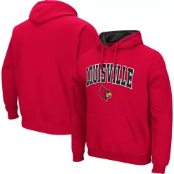 Men's Colosseum Red Louisville Cardinals Arch & Logo 3.0 Pullover Hoodie