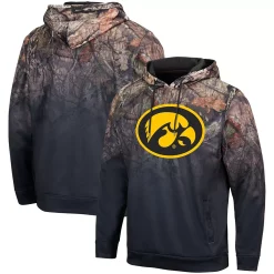 Men's Colosseum Black Iowa Hawkeyes Mossy Oak Pullover Hoodie