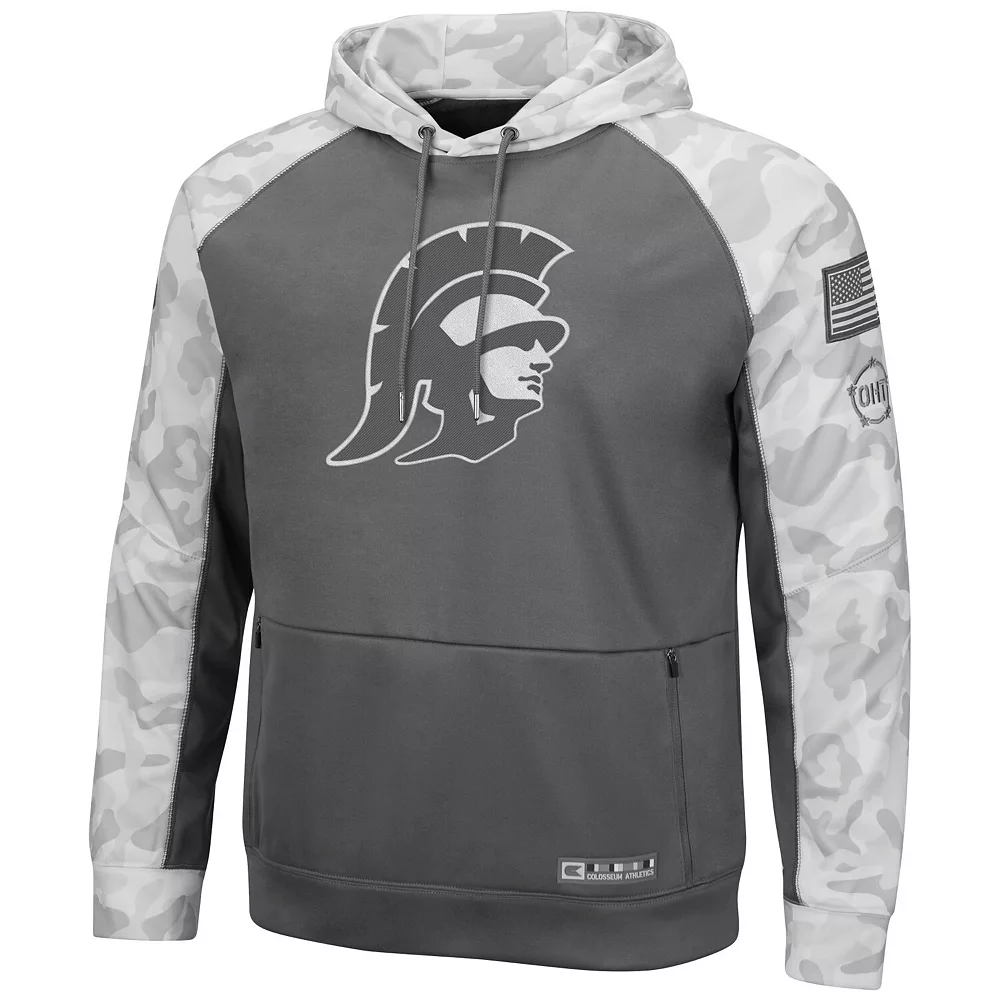 Men's Colosseum Gray/Arctic Camo USC Trojans OHT Military Appreciation Tonal Raglan Pullover Hoodie 3 Men's Colosseum Gray/Arctic Camo USC Trojans OHT Military Appreciation Tonal Raglan Pullover Hoodie - Image 3