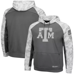 Men's Colosseum Gray/Arctic Camo Texas A&M Aggies OHT Military Appreciation Tonal Raglan Pullover Hoodie