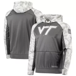 Men's Colosseum Gray/Arctic Camo Virginia Tech Hokies OHT Military Appreciation Tonal Raglan Pullover Hoodie