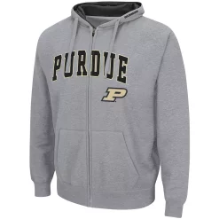 Men's Colosseum Heathered Gray Purdue Boilermakers Arch & Logo 3.0 Full-Zip Hoodie -Colosseum shop 5390706 ALT2