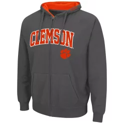 Men's Colosseum Charcoal Clemson Tigers Arch & Logo 3.0 Full-Zip Hoodie -Colosseum shop 5390961 ALT2