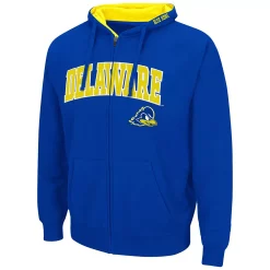 Men's Colosseum Royal Delaware Fightin' Blue Hens Arch & Logo 3.0 Full-Zip Hoodie -Colosseum shop 5392009 ALT2
