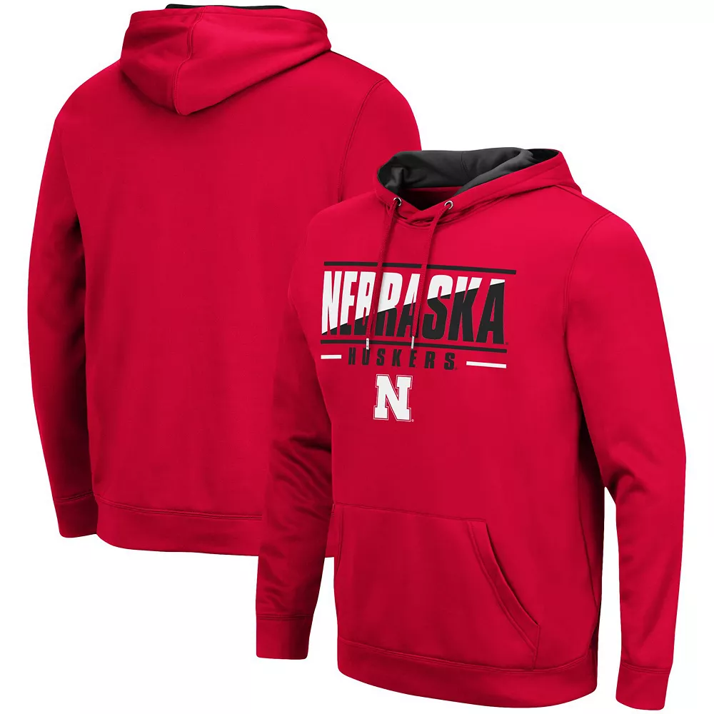 Men's Colosseum Scarlet Nebraska Huskers Slash Stack 2.0 Pullover Hoodie 2 Men's Colosseum Scarlet Nebraska Huskers Slash Stack 2.0 Pullover Hoodie - Image 2