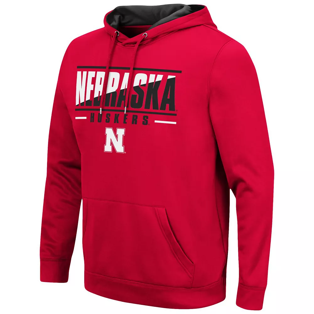 Men's Colosseum Scarlet Nebraska Huskers Slash Stack 2.0 Pullover Hoodie 3 Men's Colosseum Scarlet Nebraska Huskers Slash Stack 2.0 Pullover Hoodie - Image 3