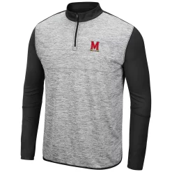 Men's Colosseum Heathered Gray/Black Maryland Terrapins Prospect Quarter-Zip Jacket -Colosseum shop 5399667 ALT2