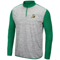 Men's Colosseum Heathered Gray/Green Oregon Ducks Prospect Quarter-Zip Jacket -Colosseum shop 5399684 ALT2