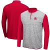 Men's Colosseum Heathered Gray/Scarlet Rutgers Scarlet Knights Prospect Quarter-Zip Jacket