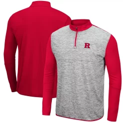 Men's Colosseum Heathered Gray/Scarlet Rutgers Scarlet Knights Prospect Quarter-Zip Jacket