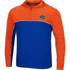 Men's Colosseum Royal/Heathered Orange Florida Gators Flick Quarter-Zip Hoodie Windshirt -Colosseum shop 5399780 ALT2