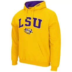 Men's Colosseum Gold LSU Tigers Arch & Logo 3.0 Pullover Hoodie -Colosseum shop 5400091 ALT2