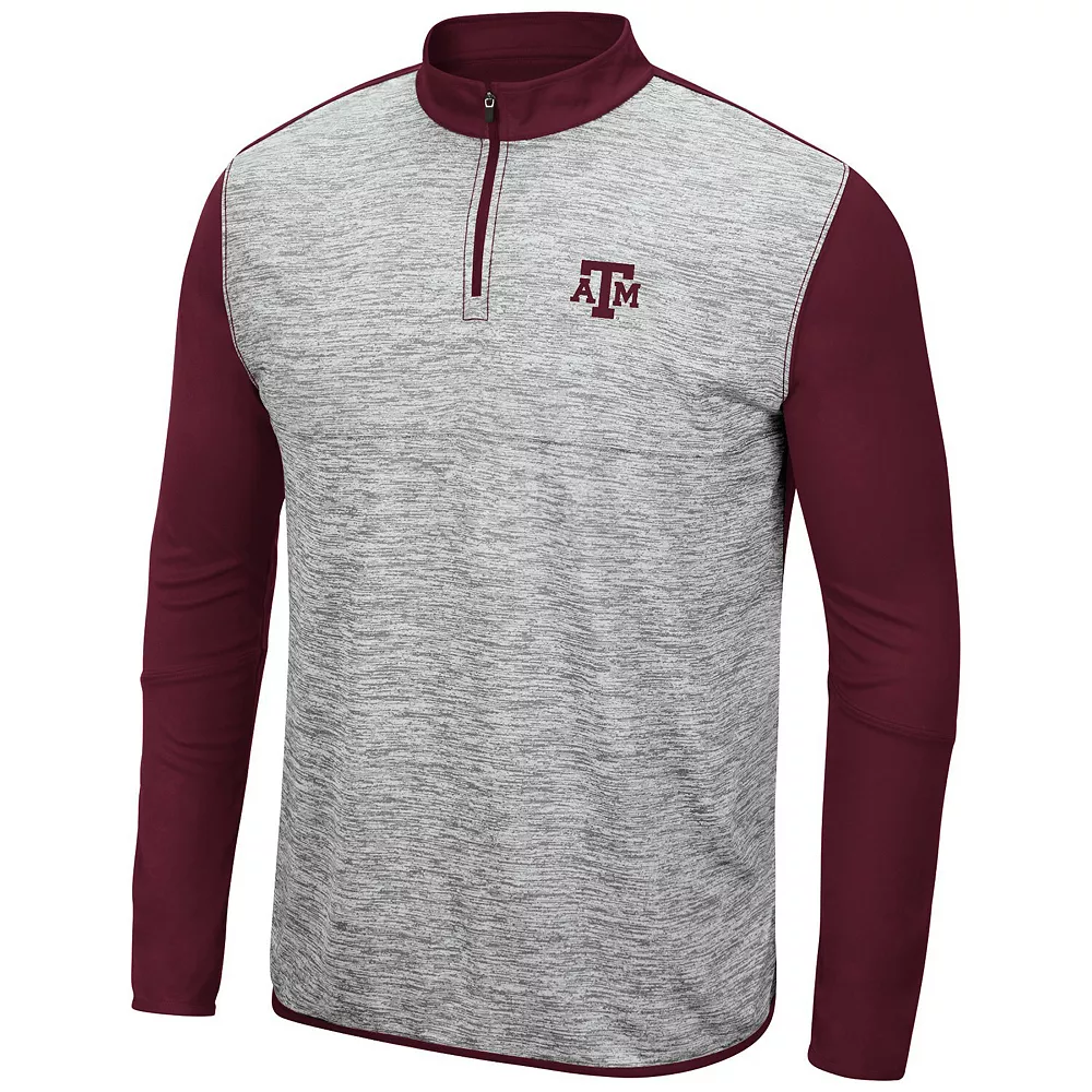 Men's Colosseum Heathered Gray/Maroon Texas A&M Aggies Prospect Quarter-Zip Jacket 3 Men's Colosseum Heathered Gray/Maroon Texas A&M Aggies Prospect Quarter-Zip Jacket - Image 3
